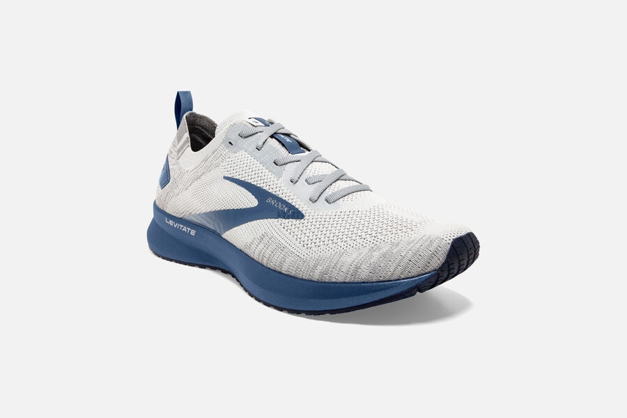 Brooks Levitate 4 Road Loopschoenen Heren - Wit/Blauw - 816097LIQ